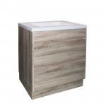 Qubist White Oak Free Standing 900 Vanity Cabinet Only